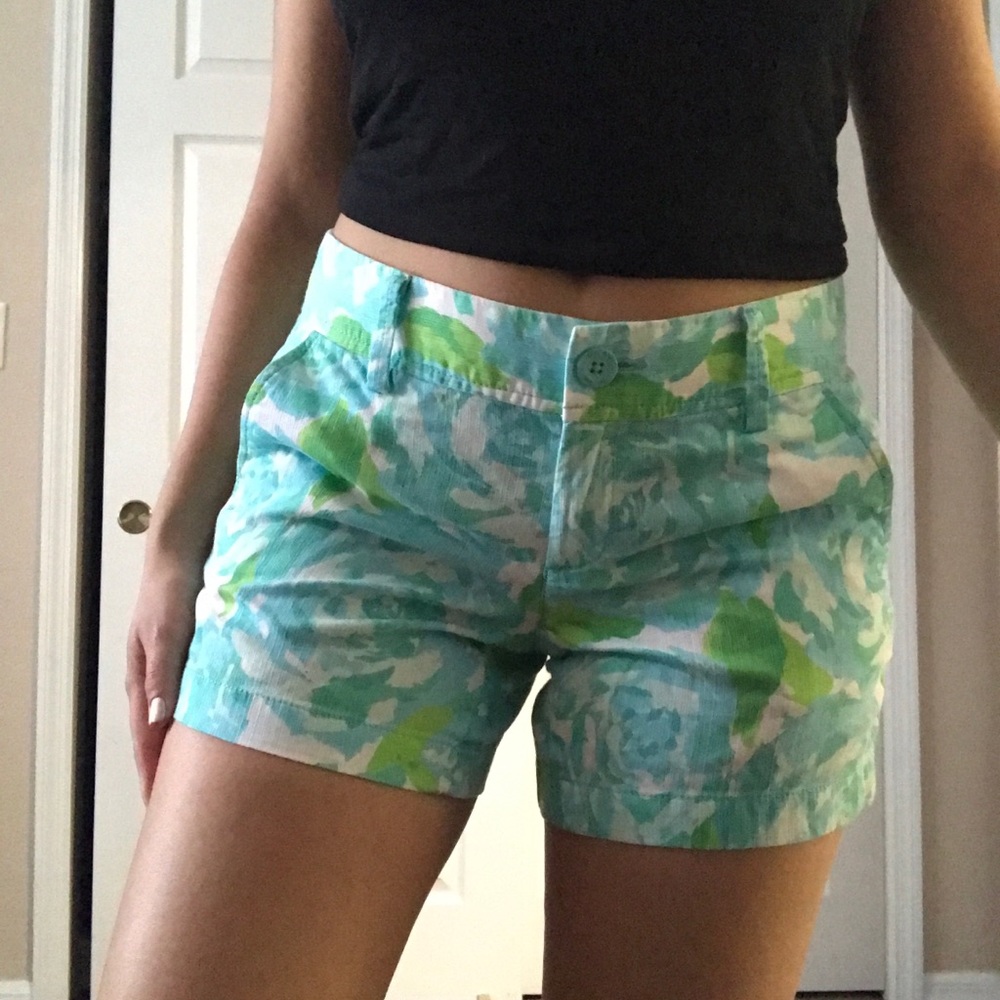 Blue&green floral shorts